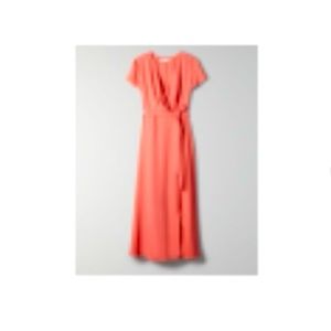 Babaton Slit Wrap Dress - Fresco Pink - size L